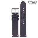 Stailer Vintage Rindleder Uhrenarmband Modell Indiana blau-WN 22 mm