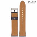 Stailer Vintage Rindleder Uhrenarmband Modell Indiana blau-WN 22 mm