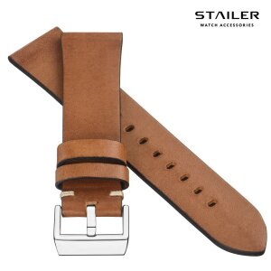 Stailer Vintage Rindleder Uhrenarmband Modell Indiana cognac 20 mm