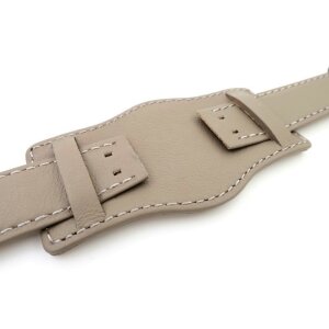 Uhrenarmband für feste Federstege mit Unterlage Modell Bund taupe 22 mm