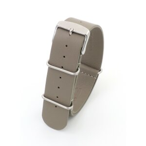 Nato Leder Uhrenarmband Modell United-S taupe 20 mm Nato Strap