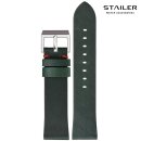 Stailer Easy-Klick Vintage Rindleder Uhrenarmband Modell Indiana grün-rot 22 mm