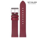 Stailer Easy-Klick Vintage Rindleder Uhrenarmband Modell Indiana rot-grün 22 mm