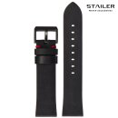 Stailer Easy-Klick Vintage Rindleder Uhrenarmband Modell Indiana schwarz-rot 20 mm