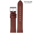 Stailer Easy-Klick Vintage Rindleder Uhrenarmband Modell Indiana maroni-braun 22 mm