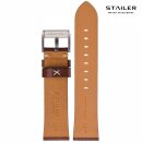 Stailer Easy-Klick Vintage Rindleder Uhrenarmband Modell Indiana maroni-braun 22 mm