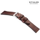 Stailer Easy-Klick Vintage Rindleder Uhrenarmband Modell Indiana maroni-braun 22 mm