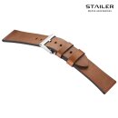 Stailer Easy-Klick Vintage Rindleder Uhrenarmband Modell Indiana cognac 22 mm