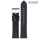 Stailer Easy-Klick Vintage Rindleder Uhrenarmband Modell Indiana blau-BN 22 mm