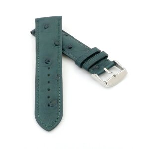 Echt Strauß Uhrenarmband Modell Jura grün 22 mm, Handarbeit