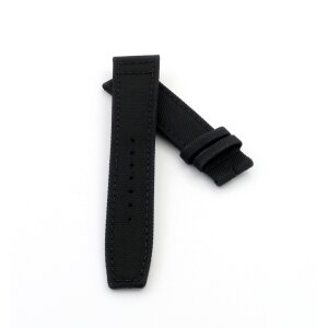 Canvas-Nylon Leder Uhrenarmband Modell Ingelheim-OS schwarz 21 mm, kompatibel IWC