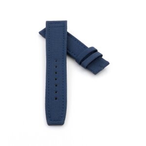 Canvas-Nylon Leder Uhrenarmband Modell Ingelheim-OS blau 21 mm, kompatibel IWC