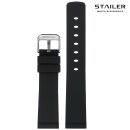 Stailer Premium Silikon Uhrenarmband Modell BC108 schwarz 20 mm