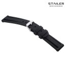 Stailer Premium Silikon Uhrenarmband Modell BC108 schwarz 20 mm