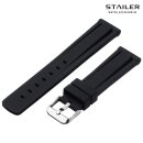 Stailer Premium Silikon Uhrenarmband Modell BC108 schwarz 20 mm