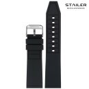 Stailer Premium Silikon Uhrenarmband Modell BC121 schwarz 24 mm