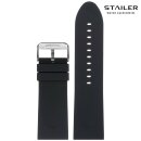 Stailer Premium Silikon Uhrenarmband Modell BC109 schwarz 28 mm