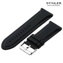 Stailer Premium Silikon Uhrenarmband Modell BC109 schwarz 28 mm