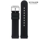 Stailer Premium Silikon Uhrenarmband Modell BC103 schwarz 20 mm
