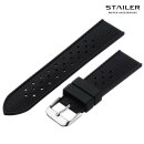 Stailer Premium Silikon Uhrenarmband Modell BC106 schwarz 22 mm