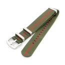 GEO-Straps Nato Nylon Uhrenarmband Modell Nitro grün-rot 20 mm