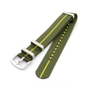 GEO-Straps Nato Nylon Uhrenarmband Modell Nitro grün-gelb 20 mm