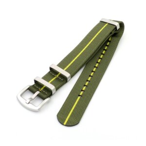 GEO-Straps Nato Nylon Uhrenarmband Modell Nitro grün-gelb 22 mm