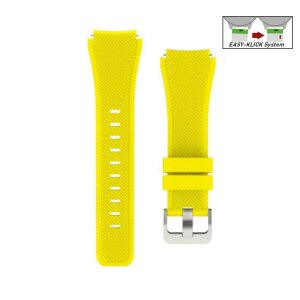 Easy-Klick Silikon Uhrenarmband Modell Orion gelb 20 mm, komp. Samsung