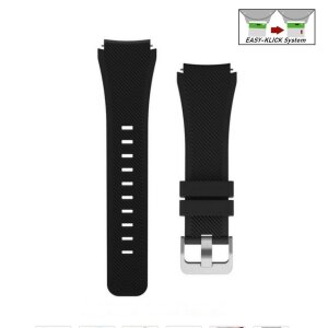 Easy-Klick Silikon Uhrenarmband Modell Orion schwarz 20 mm, komp. Samsung