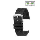 Easy-Klick Premium Hybrid Silikon-Nylon Uhrenarmband Modell Isidor schwarz-SN 20 mm