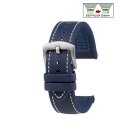 Easy-Klick Premium Hybrid Silikon-Nylon Uhrenarmband Modell Isidor blau-WN 22 mm