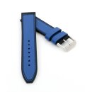 Hybrid Silikon-Leder Uhrenarmband Modell Lesi blau-schwarz 18 mm