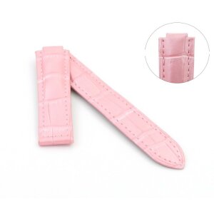 Alligator Ersatz-Uhrenarmband für Cartier Ballon rosa 14/8 mm für Faltschließe