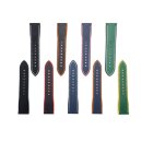 Premium Hybrid FKM-Nylon Uhrenarmband Modell Isidor blau-rot 21 mm