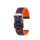 Premium Hybrid Silikon-Nylon Uhrenarmband Modell Isidor blau-orange 21 mm