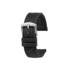 Premium Hybrid Silikon-Nylon Uhrenarmband Modell Isidor schwarz-SN 19 mm