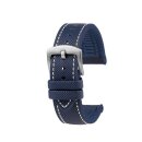 Premium Hybrid Silikon-Nylon Uhrenarmband Modell Isidor blau-WN 21 mm