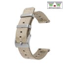 Easy-Klick Canvas-Nylon Textil Uhrenarmband Modell Former beige-creme 24 mm