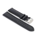 Französisches Softleder Easy-Klick Uhrenarmband Modell Paris schwarz-SN 24 mm