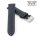 Französisches Softleder Easy-Klick Uhrenarmband Modell Paris schwarz-blau 22 mm