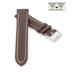 Französisches Softleder Easy-Klick Uhrenarmband Modell Paris mocca 20 mm