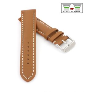 Französisches Softleder Easy-Klick Uhrenarmband Modell Paris cognac 18 mm