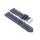 Französisches Softleder Easy-Klick Uhrenarmband Modell Paris blau 22 mm