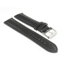 Französisches Softleder Easy-Klick Uhrenarmband Modell Paris schwarz-grün 22 mm
