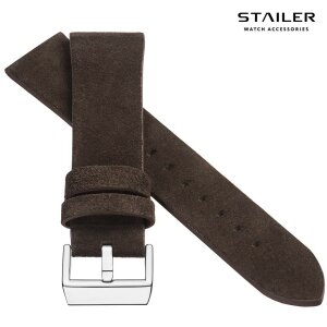 Stailer Veloursleder Uhrenarmband Modell Alaska mocca 20 mm