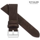 Stailer Veloursleder Uhrenarmband Modell Alaska mocca 22 mm