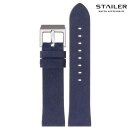 Stailer Veloursleder Uhrenarmband Modell Alaska blau 22 mm