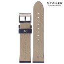 Stailer Veloursleder Uhrenarmband Modell Alaska blau 22 mm