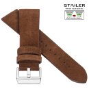 Stailer Easy-Klick Veloursleder Uhrenarmband Modell Alaska cacao 20 mm