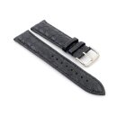 Kroko-Alligator Uhrenarmband Modell Amazonas schwarz-TiT 21 mm